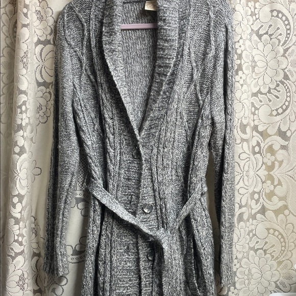 Faded Glory Sweaters - Faded Glory Women's Gray Cable Knit Cardigan